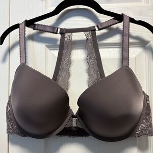 Torrid front clasp Push-up Racerback bra. Size 42C. Gray / gunmetal color.